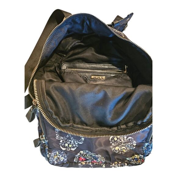 MMS DESIGN STUDIO Black Skull Satin Backpack - Picture 8 of 10